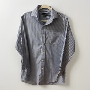 Lauren Ralph Lauren Shirt Men’s Sz 16 Non Iron Classic Fit Blue Stripe Button Up